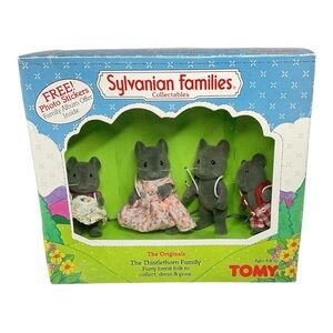 Vintage 1985 Calico critters sylvanian families Thistlethorn Mouse Family Of 4